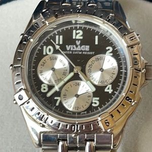 Visage men battery water resistant 3atm date&day 24h lumibrite hands